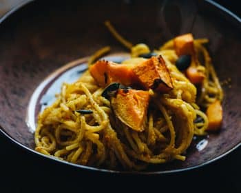 Kürbispesto mit Spaghetti